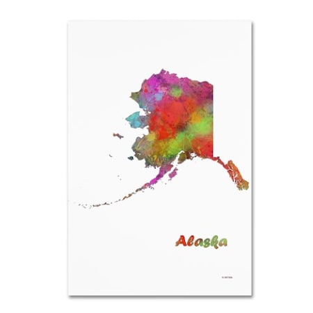 Marlene Watson 'Alaska State Map-1' Canvas Art,16x24